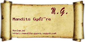 Mandits Györe névjegykártya